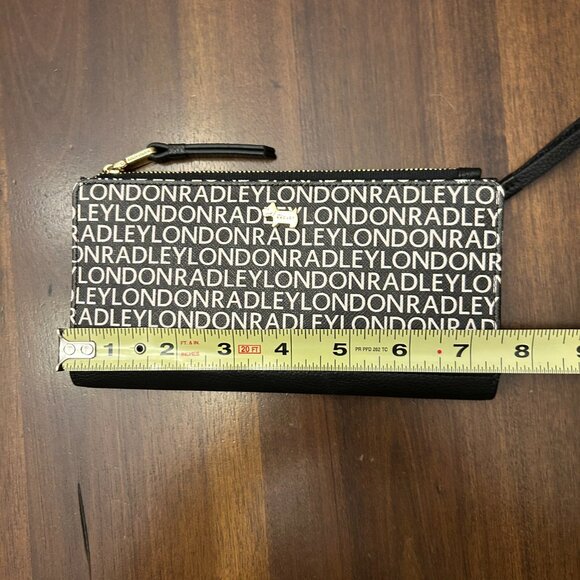 Radley London BiFold Signature Logo Matinee Black White Leather Zip Snap Wallet - Picture 14 of 16